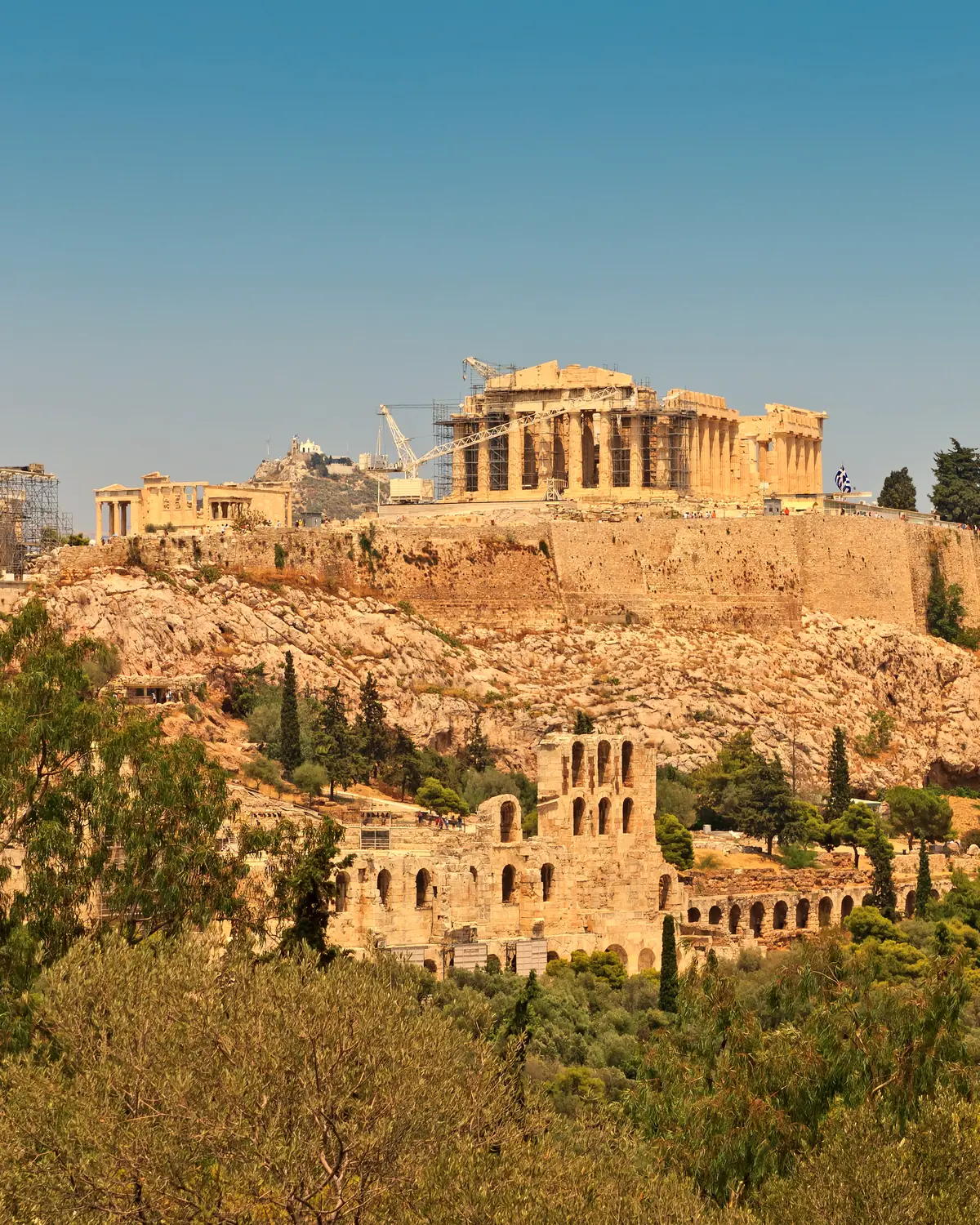 View from Philopappos Hill in Athens (Attica, Greece) — Acropolis of Athens