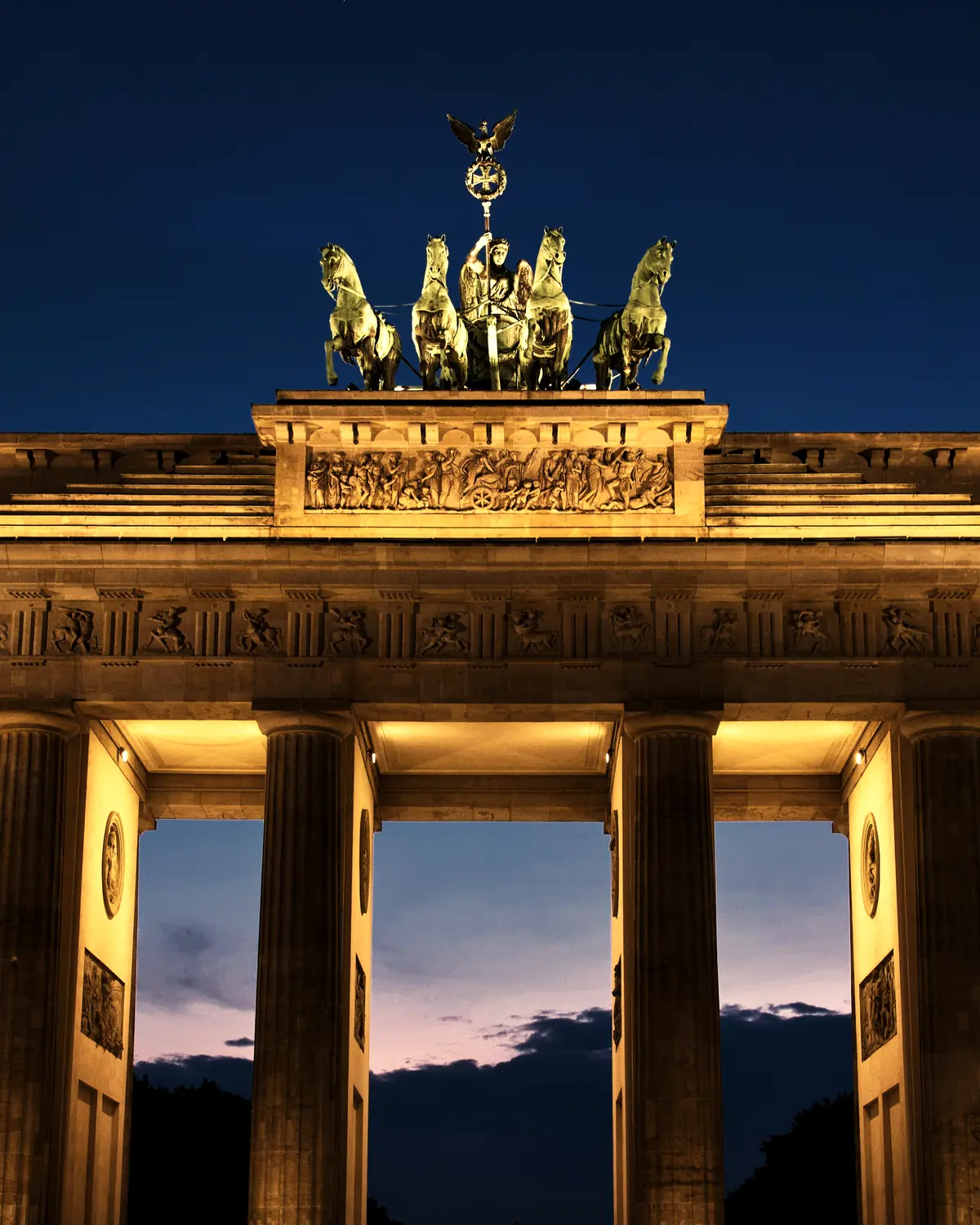 The Brandenburg Gate, Berlin, at sunset