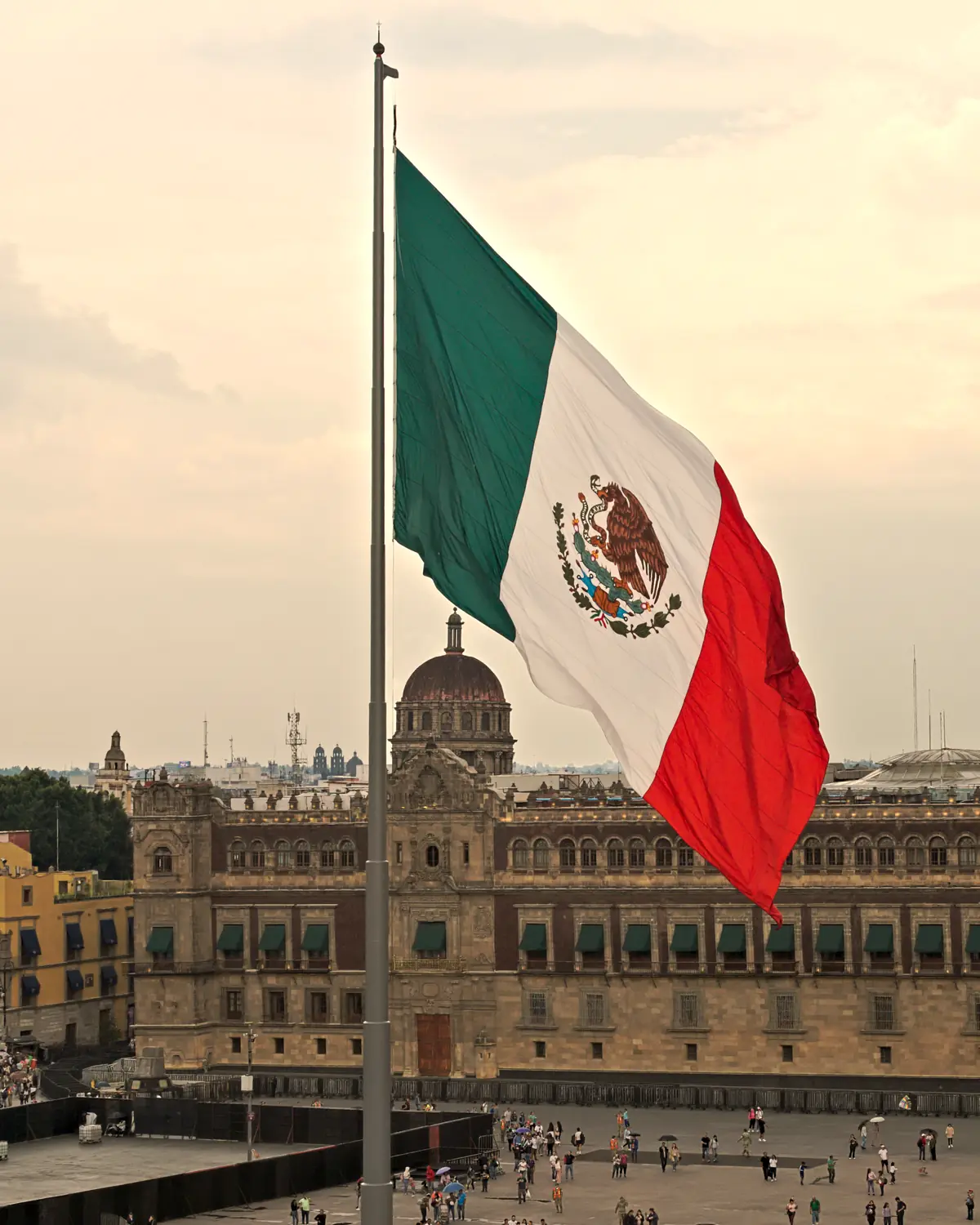 Mexican Flag at Zocalo, Mexico City