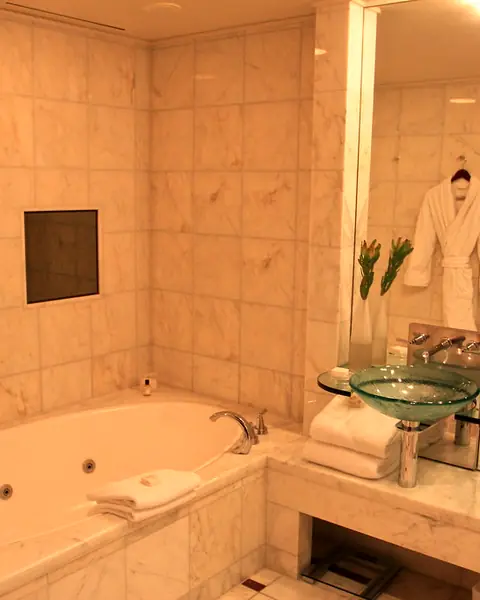 A suite bathroom at Park Hyatt Melbourne