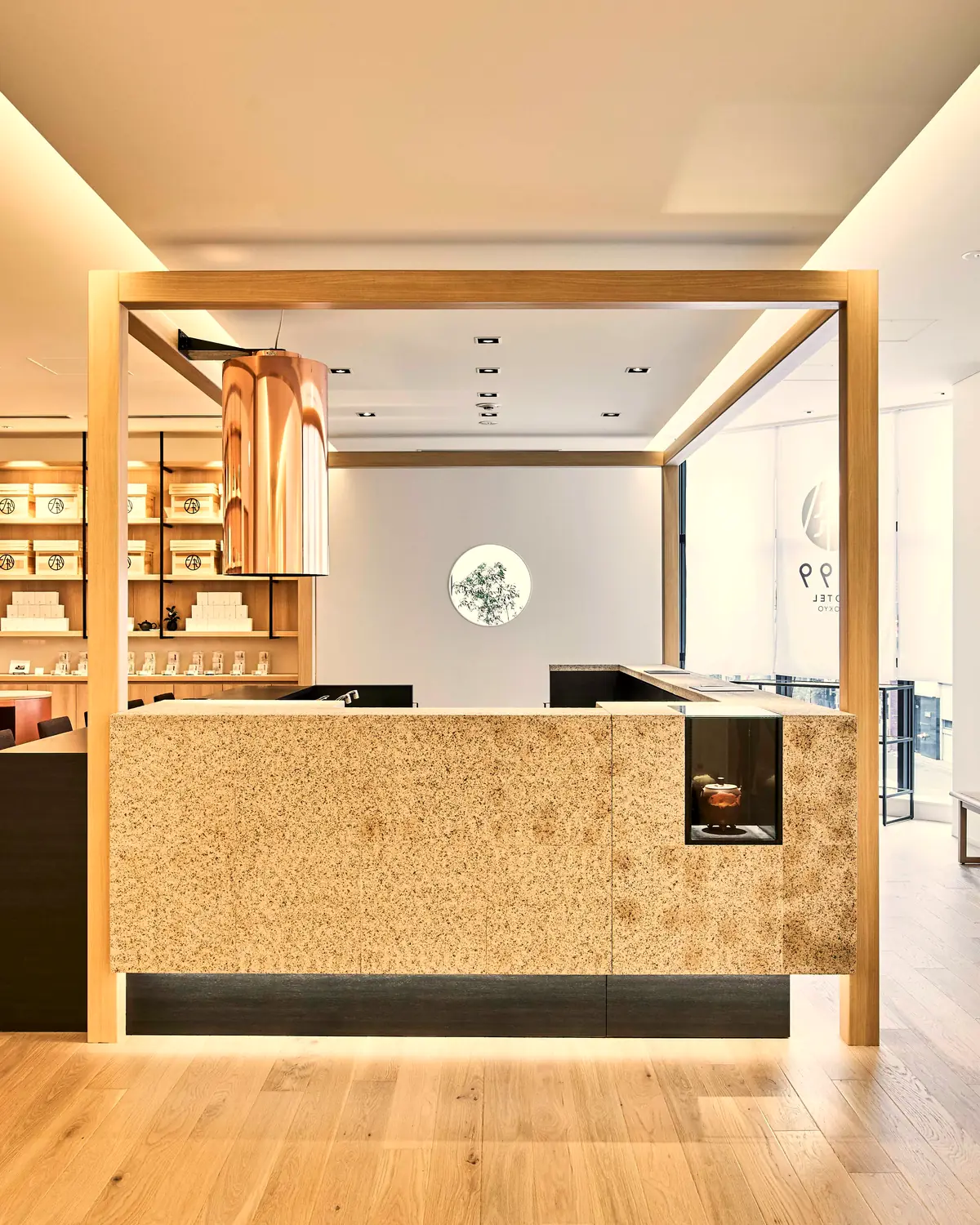 The ground-floor tea counter and lounge at Hotel 1899 Tokyo
